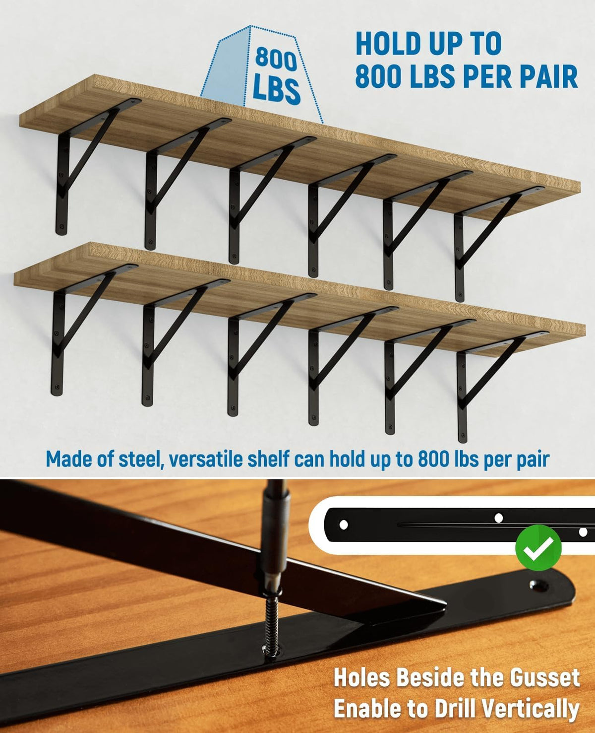 LEOPO floating wall shelf setup using brackets for organized space.