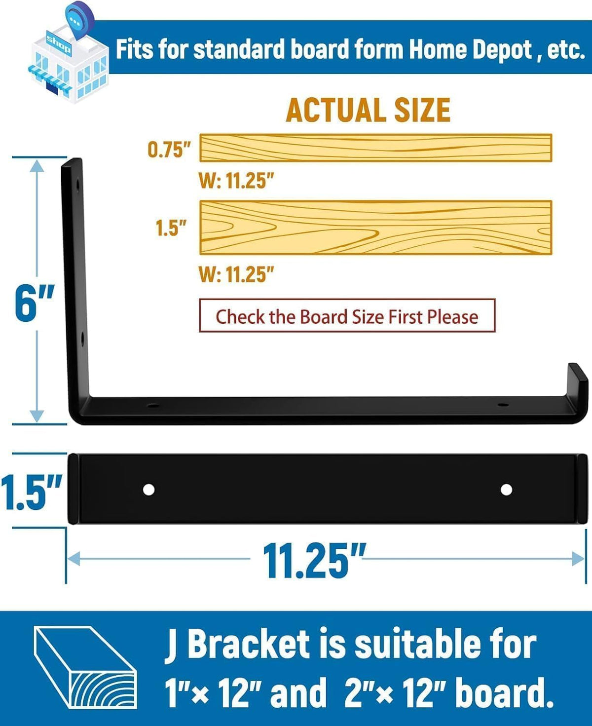 Powder-coated black finish resists rust and wear on brackets.