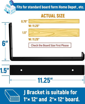 Powder-coated black finish resists rust and wear on brackets.