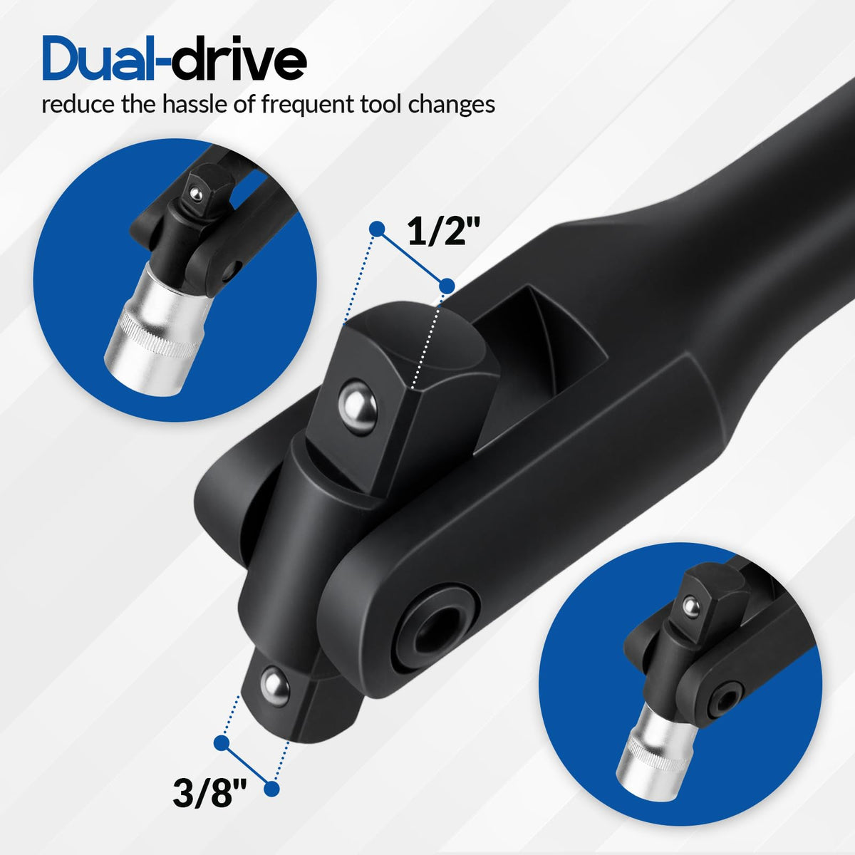 Leorossy 1/2-inch drive end boosts torque for stubborn fasteners.