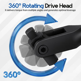 Leorossy 360-degree rotatable head adapts torque angle quickly.