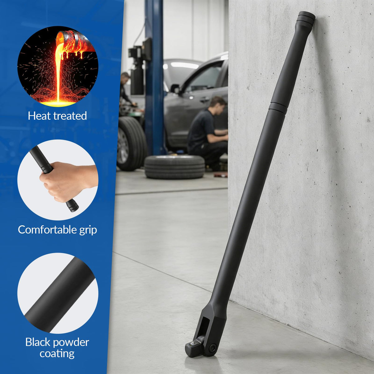 Leorossy spring-loaded detent ball locks sockets securely.