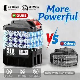 LEOTER dual 21V batteries ready for long outdoor cleaning.