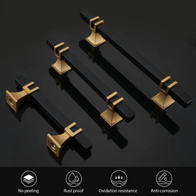 Lepatape black-gold 7.5in pulls ideal for larger drawers