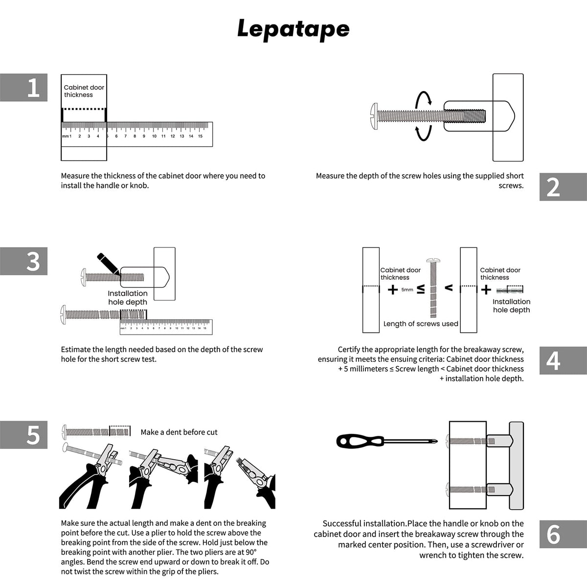 Lepatape easy install hardware suitable for kitchen wardrobe or dresser
