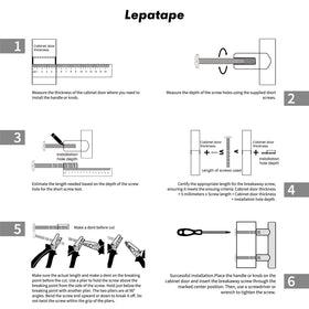 Lepatape easy install hardware suitable for kitchen wardrobe or dresser