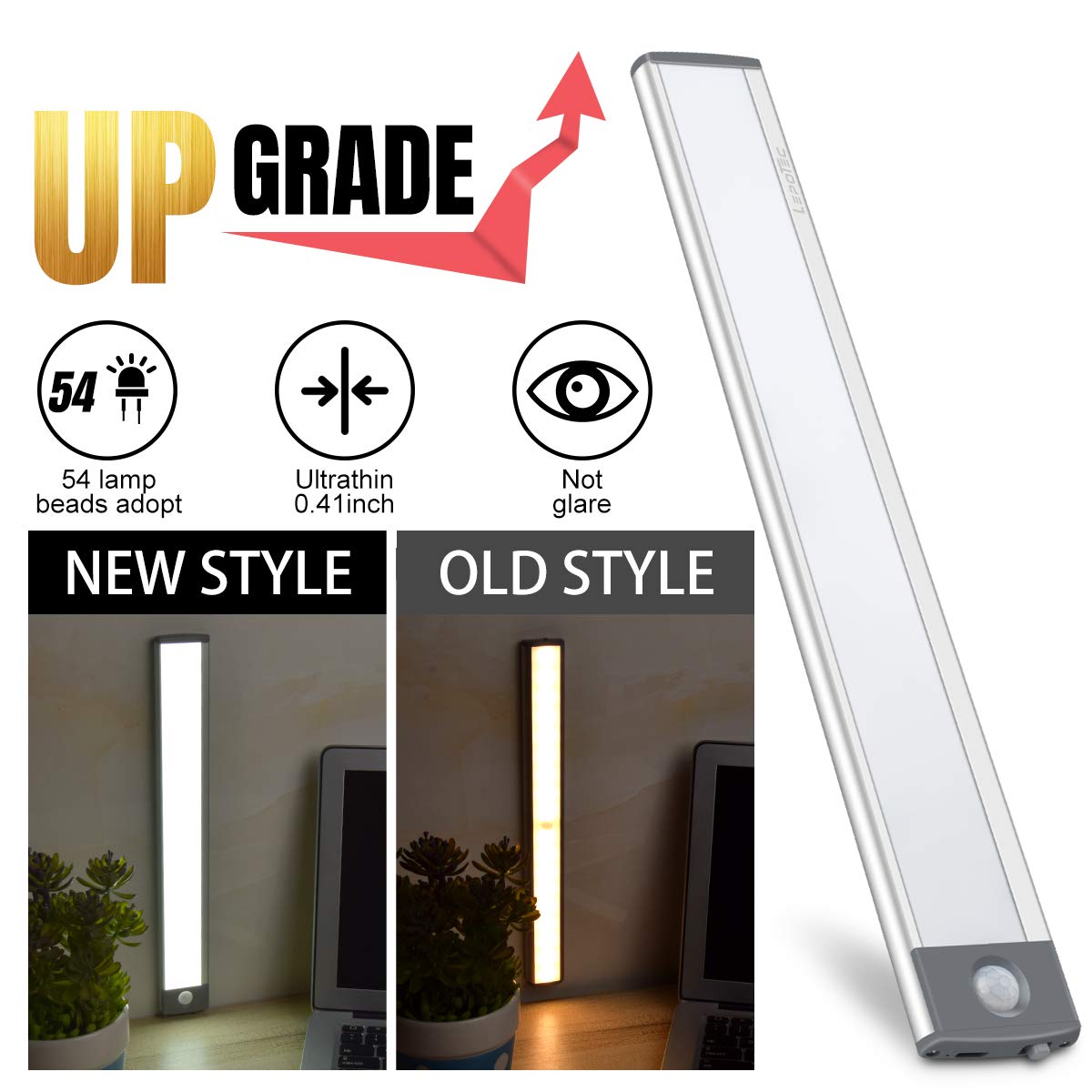 LEPOTEC 3-mode switch closet light supports on, off, and motion sensing.
