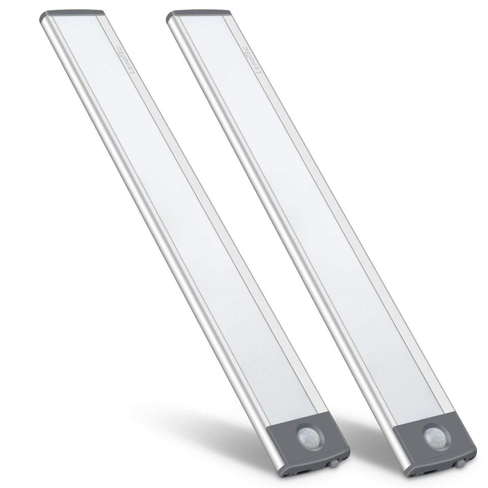 LEPOTEC LED motion sensor light under cabinet for soft, bright task lighting.