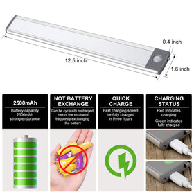 LEPOTEC USB rechargeable closet light with magnetic mount for easy placement.