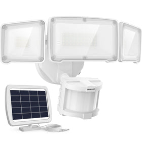 LEPOWER 1600LM solar security lights front view bright outdoor illumination