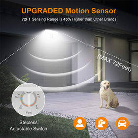 LEPOWER 30W motion sensor detects up to 72 ft for instant security.