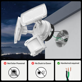 LEPOWER 30W security light with two adjustable heads for flexible lighting.