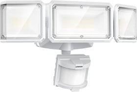 LEPOWER battery-powered flood light installation for wire-free setup.