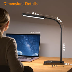 LEPOWER brightness slider enables smooth dimming for late-night reading.