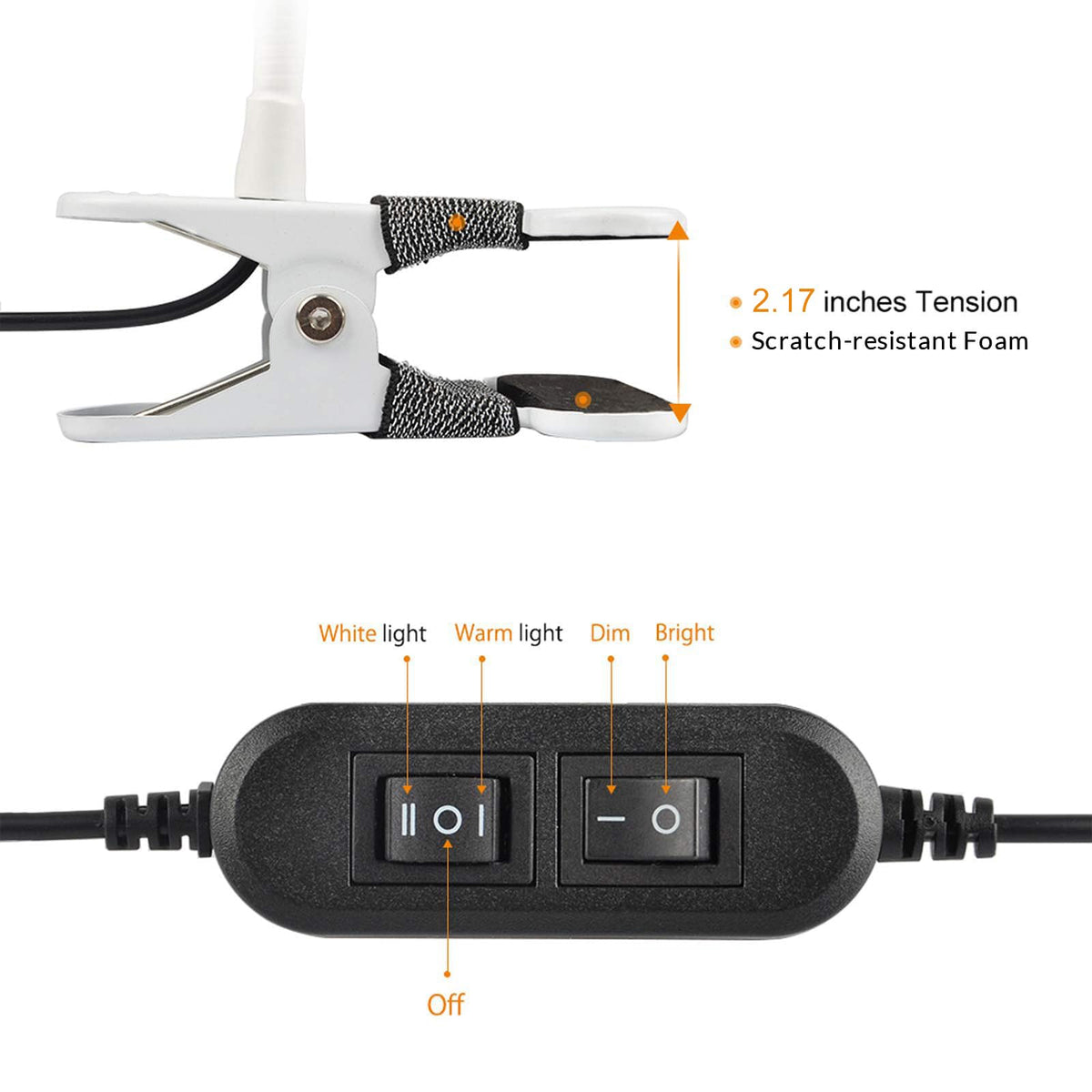 LEPOWER dual-switch cord enables quick color and brightness adjustments