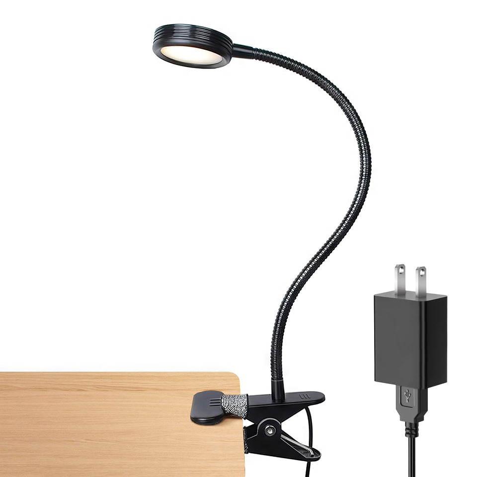 LEPOWER clip-on light mounted on bedheadboard for reading