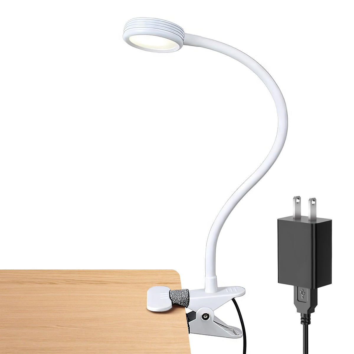 LEPOWER clip-on light on desk offers flexible illumination for work