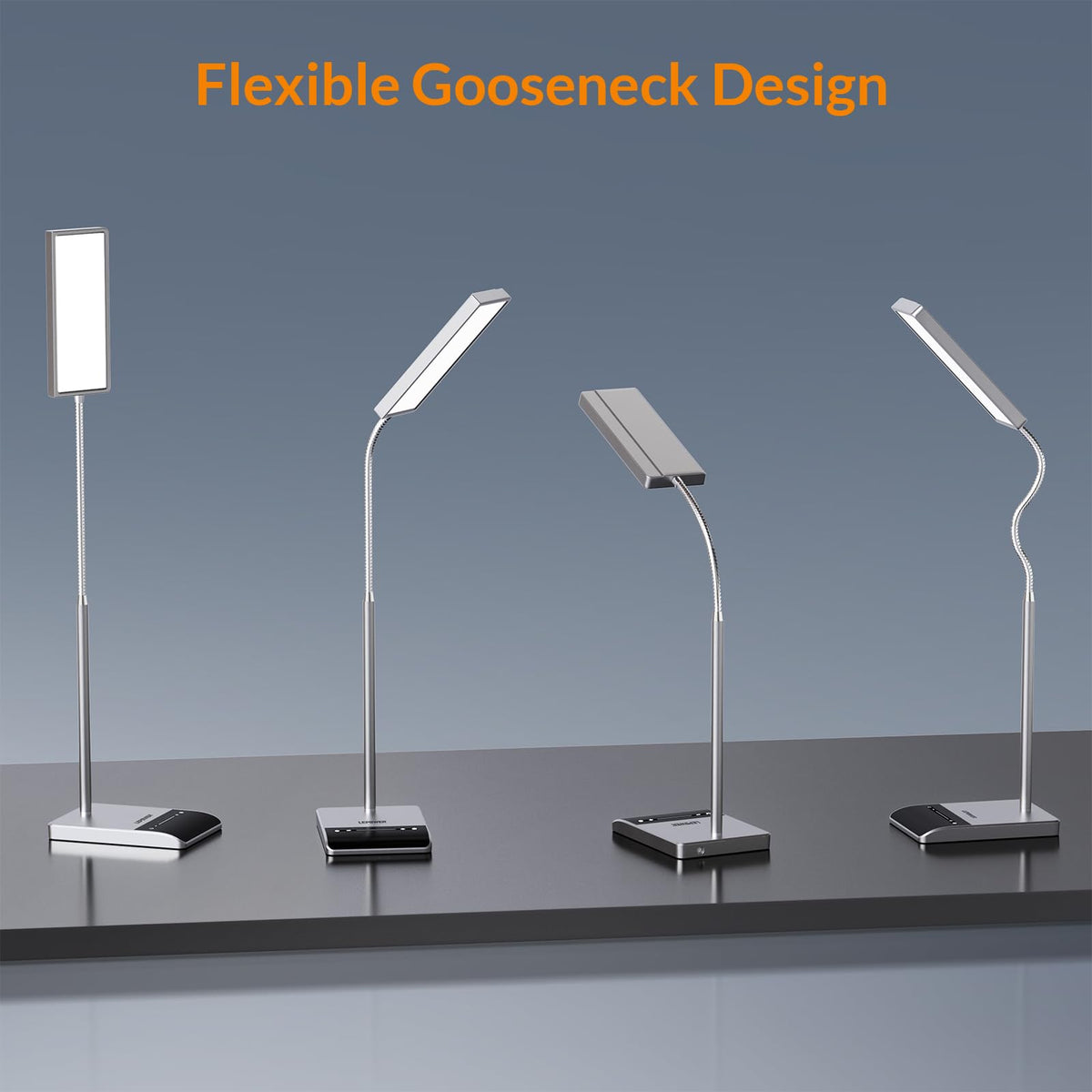 LEPOWER desk lamp outputs 800 lumens of soft light on a desk.