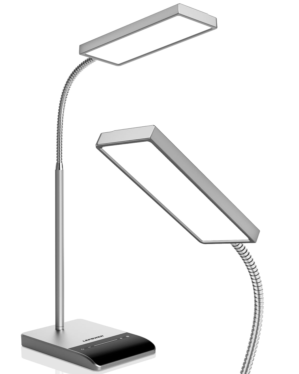 LEPOWER desk lamp with wide 12 W panel delivers bright, even light for your workspace.
