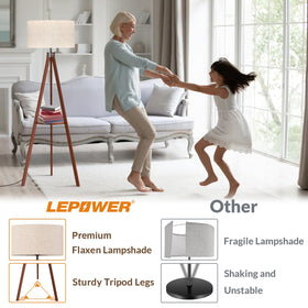LEPOWER flaxen linen shade softly diffuses light for cozy rooms