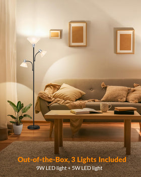 LEPOWER floor lamp with adjustable reading light for focused tasks