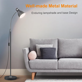 LEPOWER gooseneck floor lamp—adjustable angle for reading and sewing.