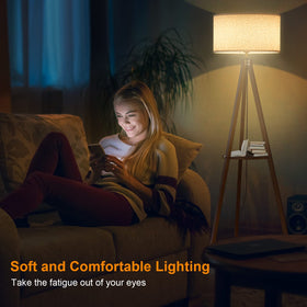 LEPOWER floor lamp beside sofa enhances reading and ambience