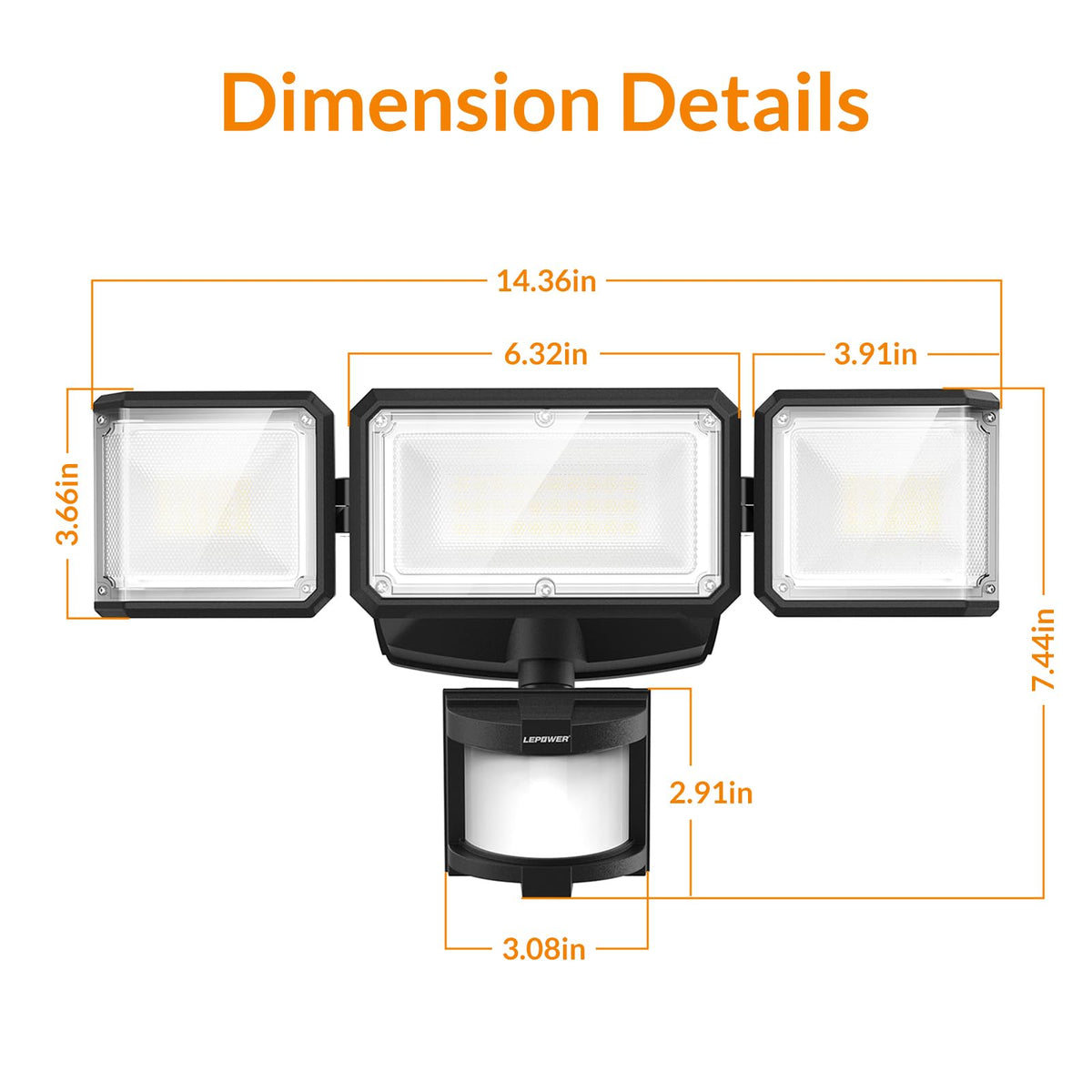 LEPOWER outdoor flood light suitable for garage, yard, and porch