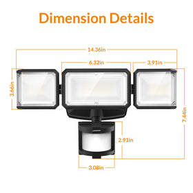 LEPOWER outdoor flood light suitable for garage, yard, and porch