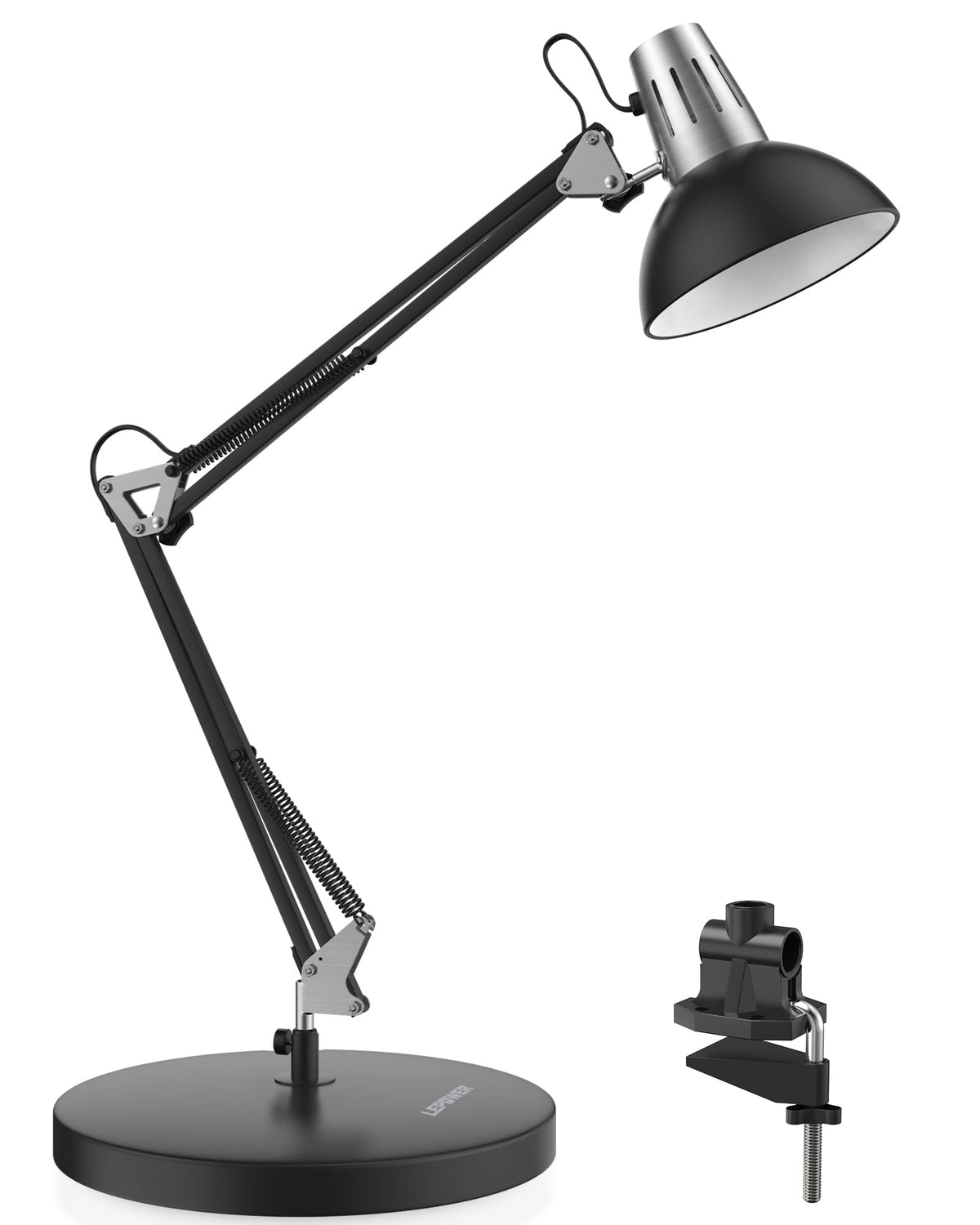 LEPOWER metal desk lamp base provides stable support for task lighting
