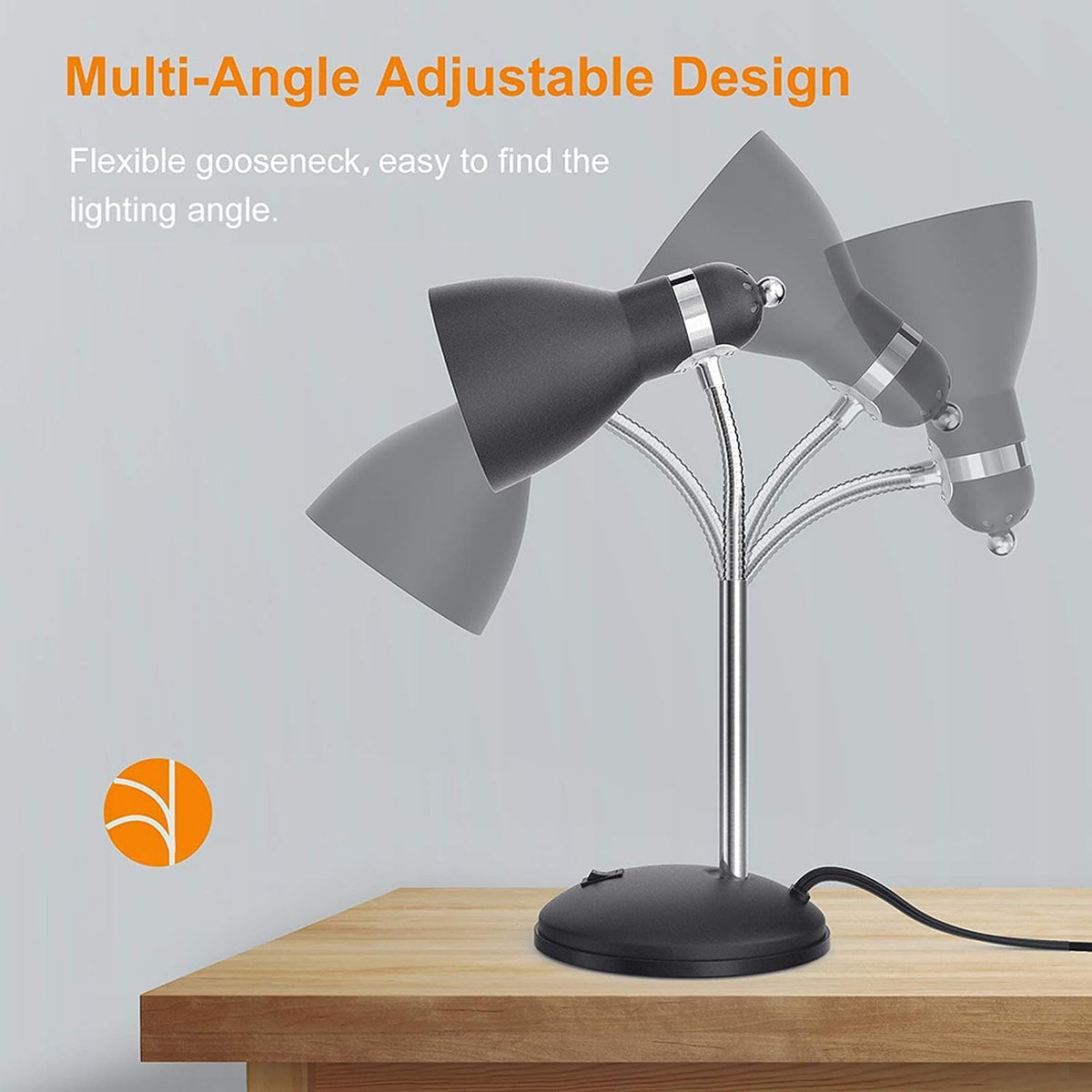 LEPOWER lamp with adjustable swing arm for versatile angles.