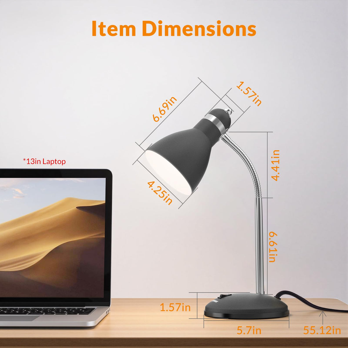 LEPOWER desk lamp close-up on shade highlights quality metal finish.