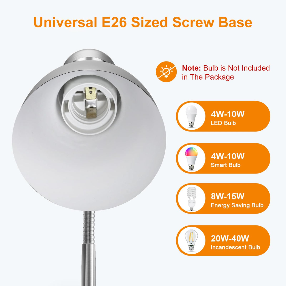 LEPOWER Desk Lamp switch at base enables quick on/off control.