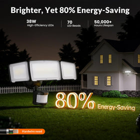 LEPOWER detects motion up to 72 feet with 180-degree coverage.