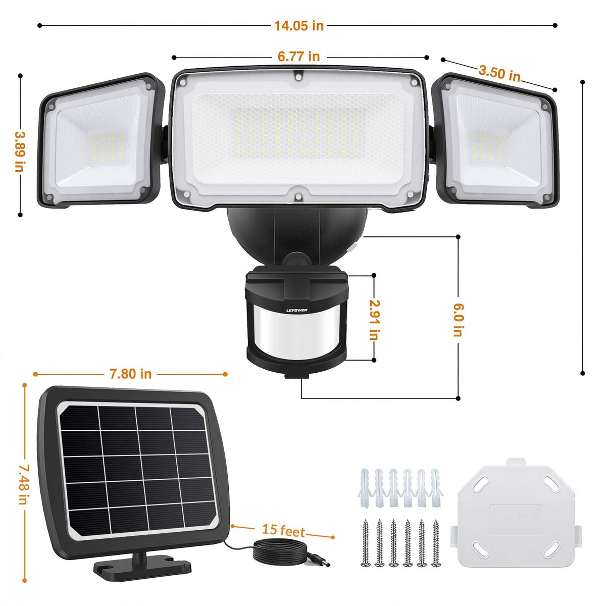 LEPOWER porch/garage installation setup for outdoor lighting