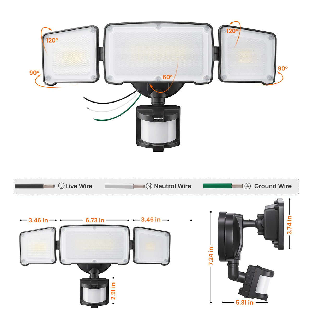 LEPOWER ideal porch, driveway, and backyard lighting solution.