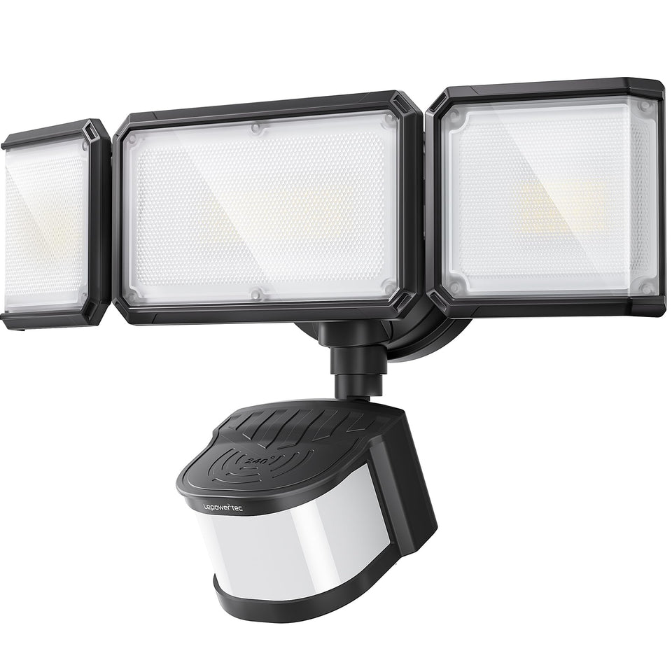 LEPOWER-TEC outdoor light with 240° coverage for wide-area safety