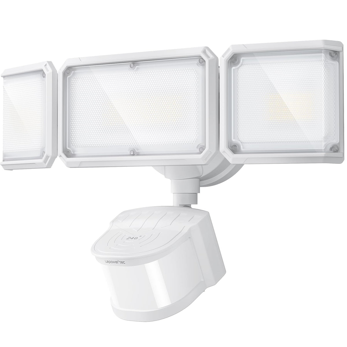 LEPOWER-TEC outdoor light with 240° coverage reduces dark corners around your garage