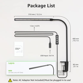 Lepro clip on lamp shows clamp based setup for small tables and bedside use