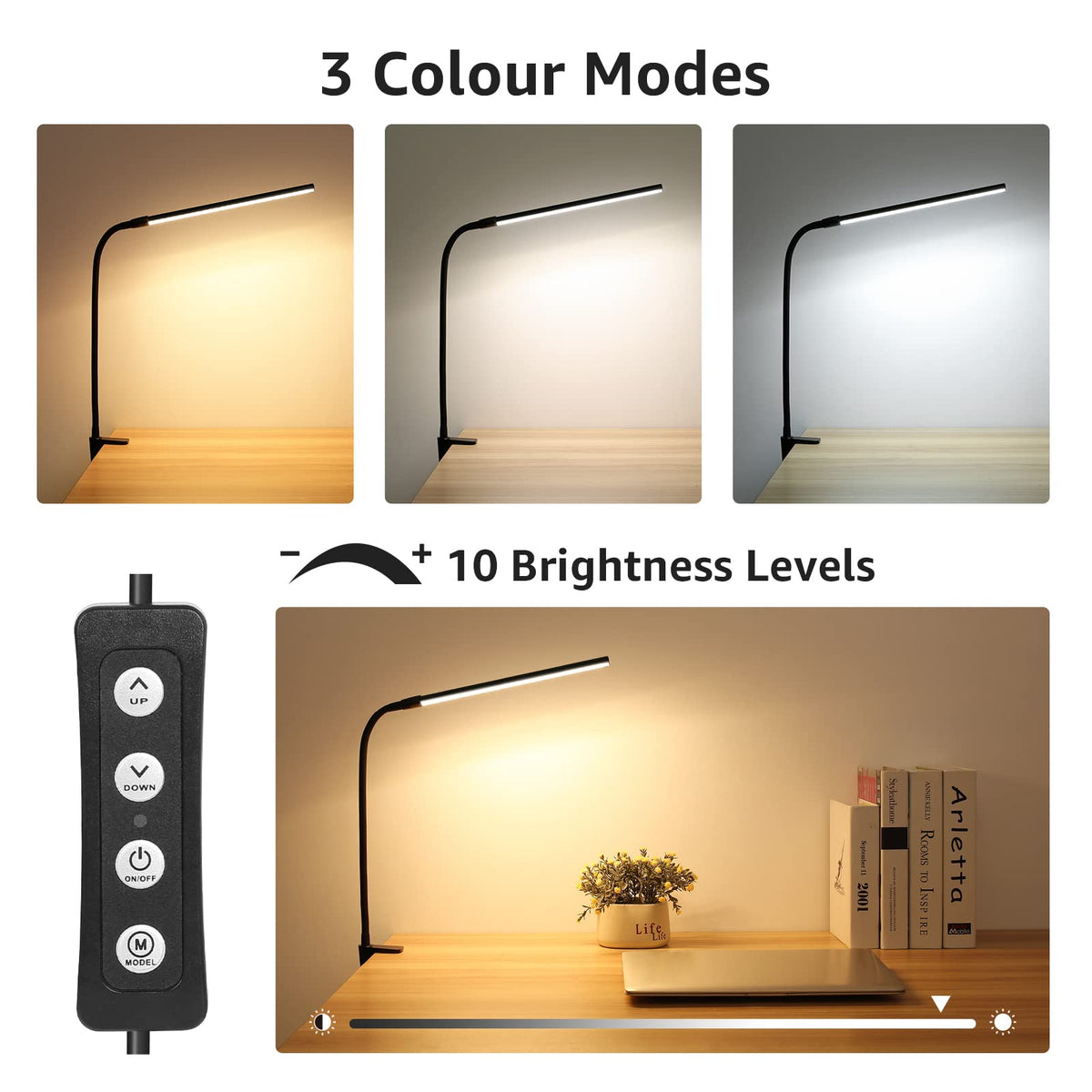 Lepro gooseneck desk lamp with flexible arm for precise task lighting
