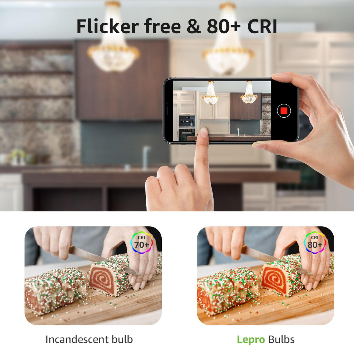 Lepro E12 CRI 80+ ensures vibrant colors in daylight look.