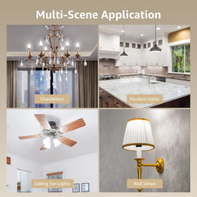 Lepro E12 base compatibility fits chandeliers and ceiling fixtures.