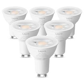 Lepro GU10 LED bulb dimmable, front view, energy-saving 5.5W replaces 50W halogen.