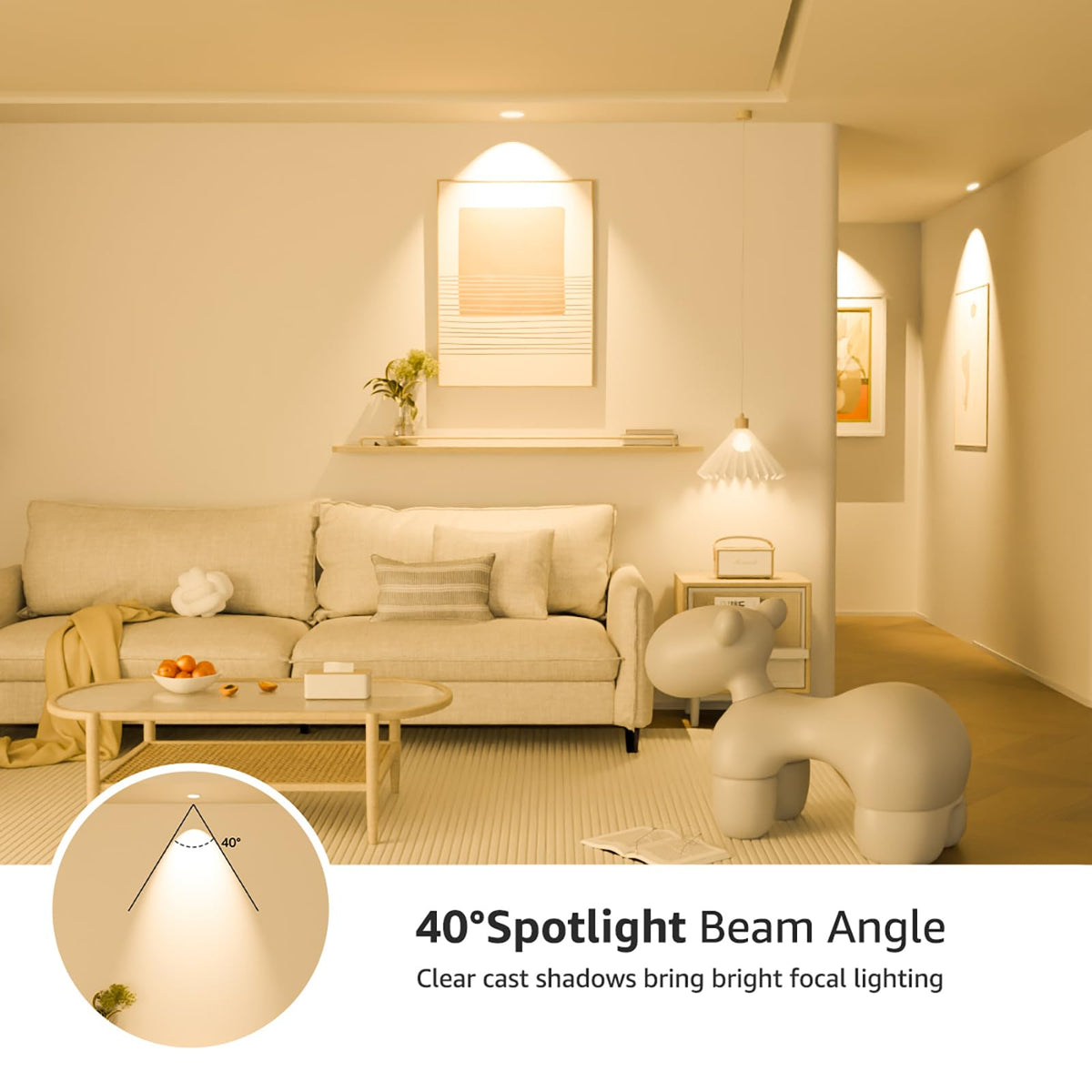 Lepro GU10 LED bulb dimmable, under cabinet lighting with soft glow.