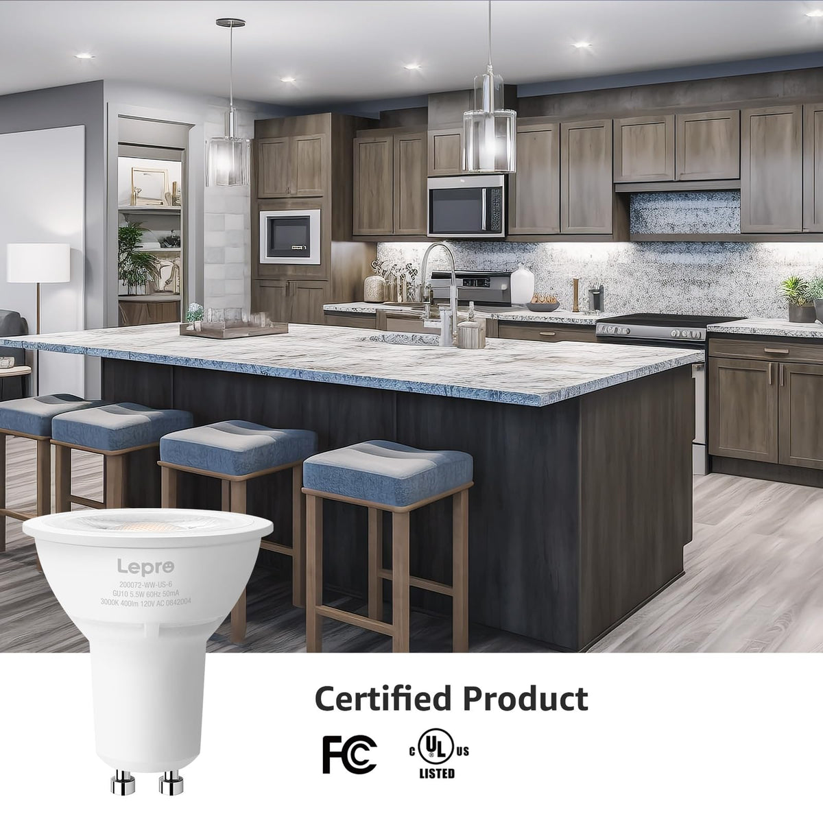 Lepro GU10 LED bulb reliable track lighting performance in homes
