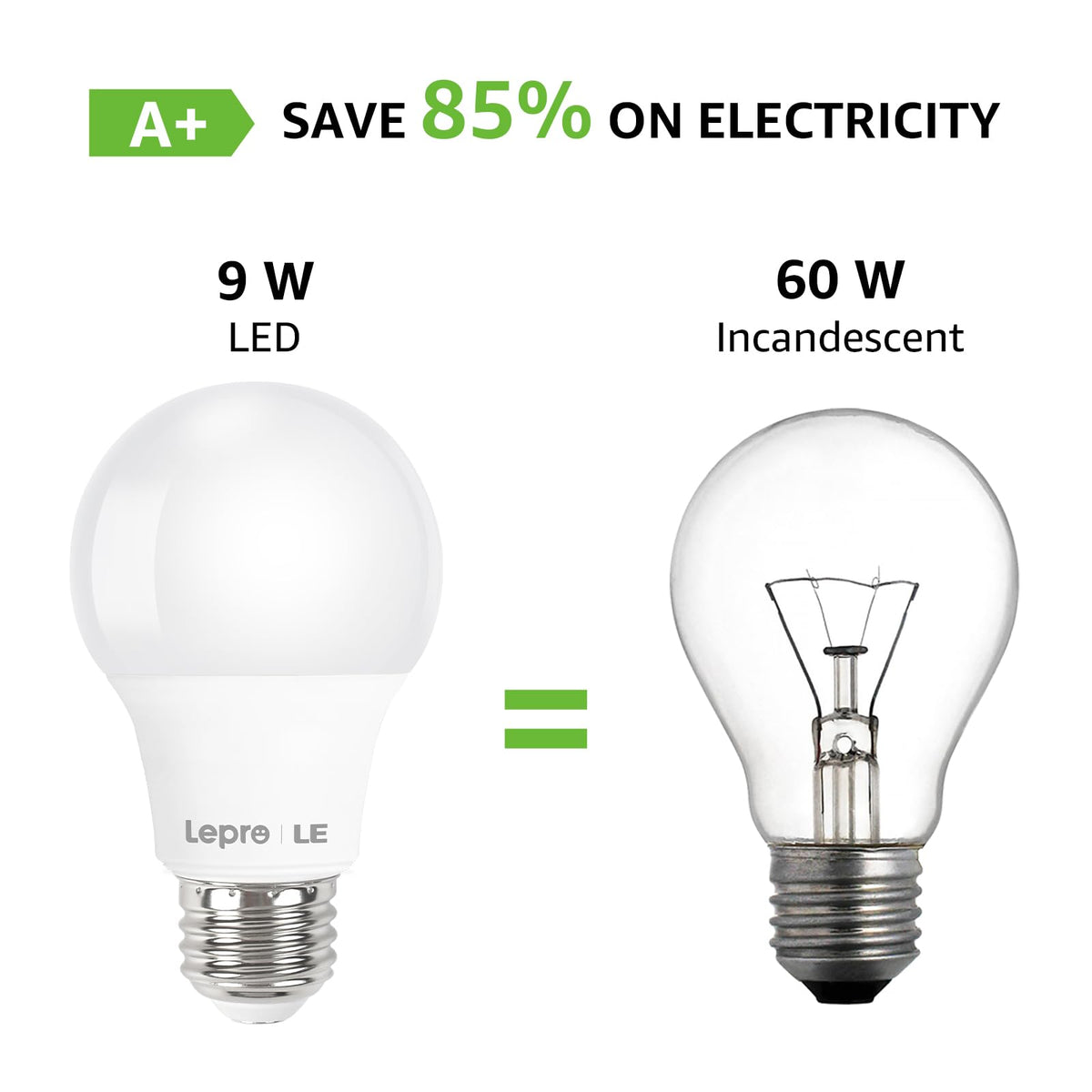 Lepro LED bulb with standard E26 base enables quick installation