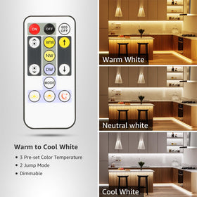 Strong 3M adhesive backing on Lepro LED strip light for secure mounting.
