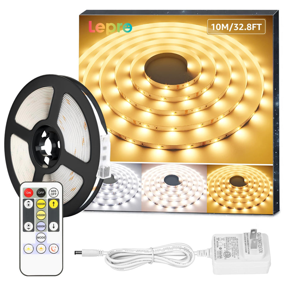 Lepro LED strip light with tunable white and remote control for flexible ambiance.
