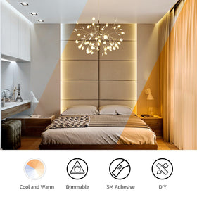 Lepro LED strip light installed under cabinet for bright task lighting.
