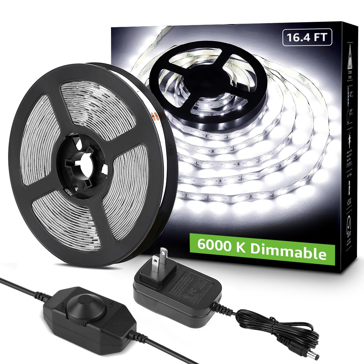 Lepro LED strip light white in box, ready for easy vanity installation and bright daylight-like glow.
